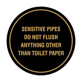 Circle Sensitive Pipes Do Not Flush Anything Other Than Toilet Paper Wall or Door Sign