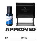 Approved By Date Self Inking Rubber Stamp Combo with Refill