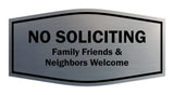 Fancy No Soliciting Family Friends & Neighbors Welcome Wall or Door Sign