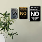 Portrait Round Private Property No Trespassing No Soliciting No Sales Wall or Door Sign