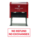 No Refunds No Exchanges Self Inking Rubber Stamp