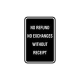 Portrait Round No Refund No Exchanges Without Receipt Sign