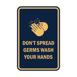 Signs ByLITA Portrait Round Don't Spread Germs Wash Your Hands Sign