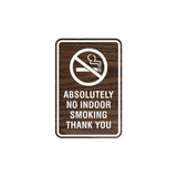 Portrait Round Absolutely No Indoor Smoking Thank You Sign