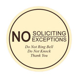 Signs ByLITA Circle No Soliciting No Exceptions Sign