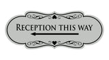 Designer Reception This Way Left Arrow Wall or Door Sign