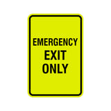 Portrait Round Emergency Exit Only Sign with Adhesive Tape, Mounts On Any Surface, Weather Resistant