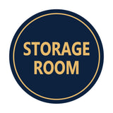 Navy Blue / Gold Signs ByLITA Circle Storage Room Sign