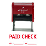 Paid Check W/ Date Ck# Line Self Inking Rubber Stamp