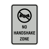 Portrait Round No Handshake Zone Sign