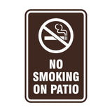 Portrait Round No Smoking On Patio Sign