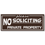 All Quality "Please No Soliciting Private Property" Engraved Sign, 2" x 5"