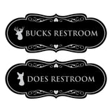 Designer Bucks and Does Novelty Restroom Signs (Set of 2) Wall or Door Sign