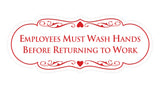 Signs ByLITA Designer Employees Must Wash Hands Before Returning to work Sign