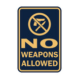 Portrait Round No Weapons Allowed Sign