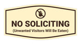 Fancy No Soliciting (Unwanted Visitors Will Be Eaten) Wall or Door Sign