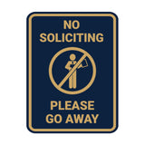 Portrait Round No Soliciting Please Go Away Wall or Door Sign