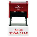 Red AS-IS FINAL SALE Self-Inking Office Rubber Stamp