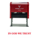 Red In God We Trust Self Inking Rubber Stamp