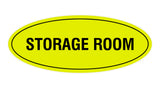 Yellow / Black Oval Storage Room Sign