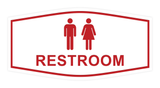White/Red Fancy Unisex Restroom Sign
