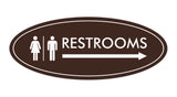 Signs ByLITA Oval Restrooms Right Arrow Sign