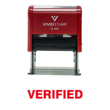 Red Verified Self Inking Rubber Stamp