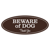 Oval BEWARE OF DOG Thank You Sign