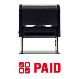 Paid W/ Check Icon Self Inking Rubber Stamp