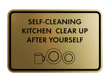 Classic Framed Self-Cleaning Kitchen Clear Up After Yourself Wall or Door Sign