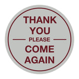 Signs ByLITA Circle thank you please come again with bar Sign
