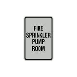 Portrait Round Fire Sprinkler Pump Room Sign with Adhesive Tape, Mounts On Any Surface, Weather Resistant