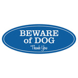 Oval BEWARE OF DOG Thank You Sign