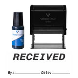 Black Received By Date Self Inking Rubber Stamp Combo With Refill