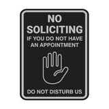 Portrait Round No Soliciting If You Do Not Have An Appointment Do Not Disturb Us Wall or Door Sign