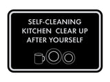 Classic Framed Self-Cleaning Kitchen Clear Up After Yourself Wall or Door Sign
