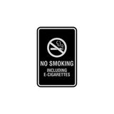 Signs ByLITA Portrait Round No Smoking Including E-Cigarettes Sign with Adhesive Tape, Mounts On Any Surface, Weather Resistant, Indoor/Outdoor Use