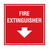 Square Fire extinguisher Sign with Adhesive Tape, Mounts On Any Surface, Weather Resistant