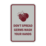 Signs ByLITA Portrait Round Don't Spread Germs Wash Your Hands Sign