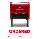 Ordered By Date Self Inking Rubber Stamp