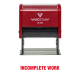 Red Incomplete Work Teacher Self Inking Rubber Stamp