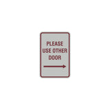 Signs ByLITA Portrait Round Please Use Other Door Right Arrow Sign