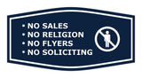 Fancy No Sales, No Religion, No Flyers, No Soliciting Wall or Door Sign