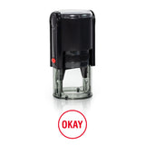 Round Okay Self Inking Rubber Stamp Size 1-1/4"