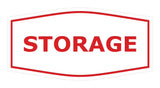 White / Red Fancy Storage Sign