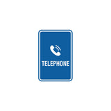 Portrait Round Telephone Sign With Adhesive Tape