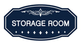 Navy Blue / White Victorian Storage Room Sign