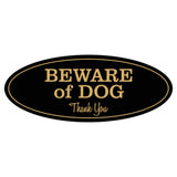 Oval BEWARE OF DOG Thank You Sign