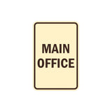 Portrait Round Main Office Sign with Adhesive Tape, Mounts On Any Surface, Weather Resistant