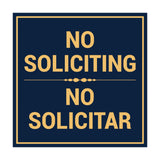 Square No Soliciting No Solicitar Sign with Adhesive Tape, Mounts On Any Surface, Weather Resistant